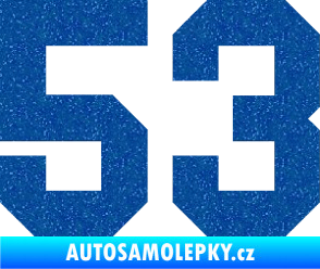 Samolepka Startovní číslo 53 Ultra Metalic modrá