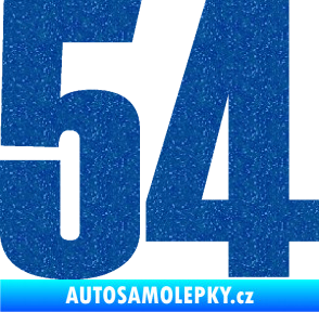 Samolepka Startovní číslo 54 typ 2   Ultra Metalic modrá