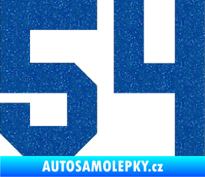 Samolepka Startovní číslo 54 Ultra Metalic modrá