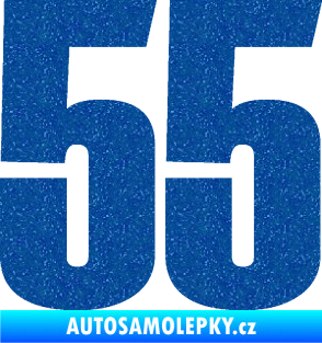 Samolepka Startovní číslo 55 typ 2   Ultra Metalic modrá