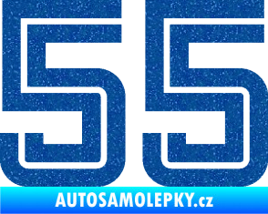 Samolepka Startovní číslo 55 typ 7 Ultra Metalic modrá