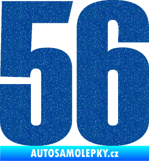 Samolepka Startovní číslo 56 typ 2   Ultra Metalic modrá
