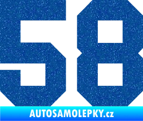 Samolepka Startovní číslo 58 Ultra Metalic modrá