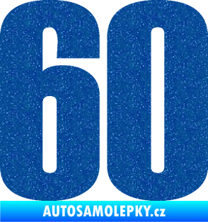 Samolepka Startovní číslo 60 typ 2     Ultra Metalic modrá