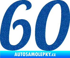 Samolepka Startovní číslo 60 typ 3 Ultra Metalic modrá