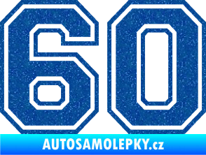 Samolepka Startovní číslo 60 typ 4 Ultra Metalic modrá