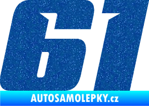 Samolepka Startovní číslo 61 typ 6 Ultra Metalic modrá