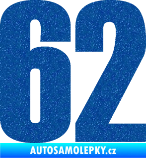 Samolepka Startovní číslo 62 typ 2  Ultra Metalic modrá