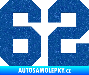 Samolepka Startovní číslo 62 Ultra Metalic modrá
