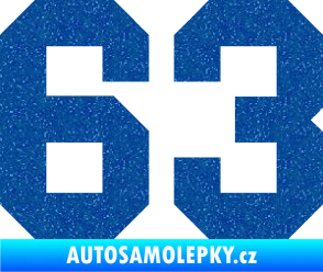 Samolepka Startovní číslo 63 Ultra Metalic modrá