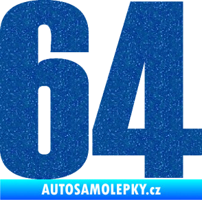 Samolepka Startovní číslo 64 typ 2    Ultra Metalic modrá