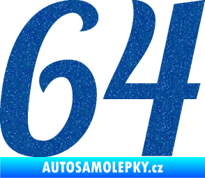 Samolepka Startovní číslo 64 typ 3 Ultra Metalic modrá