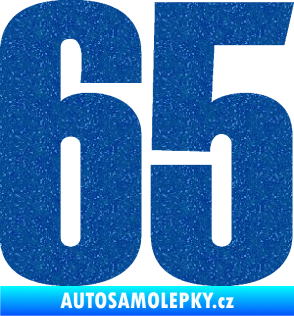 Samolepka Startovní číslo 65 typ 2     Ultra Metalic modrá