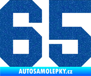 Samolepka Startovní číslo 65 Ultra Metalic modrá