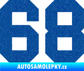 Samolepka Startovní číslo 68 Ultra Metalic modrá
