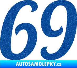 Samolepka Startovní číslo 69 typ 3 Ultra Metalic modrá