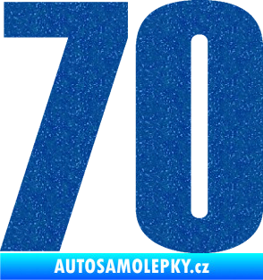 Samolepka Startovní číslo 70 typ 2         Ultra Metalic modrá