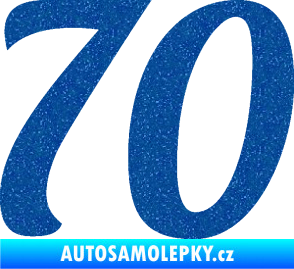 Samolepka Startovní číslo 70 typ 3  Ultra Metalic modrá