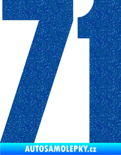 Samolepka Startovní číslo 71 typ 2  Ultra Metalic modrá