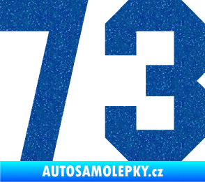 Samolepka Startovní číslo 73 Ultra Metalic modrá