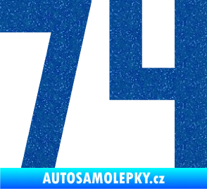 Samolepka Startovní číslo 74 Ultra Metalic modrá