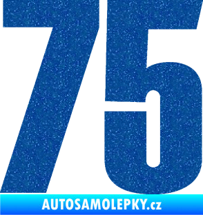 Samolepka Startovní číslo 75 typ 2      Ultra Metalic modrá