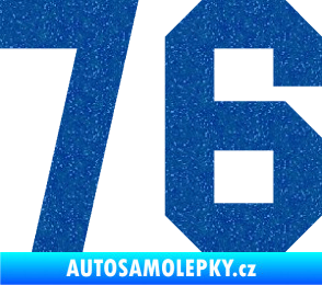 Samolepka Startovní číslo 76 Ultra Metalic modrá