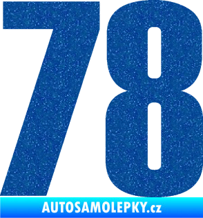 Samolepka Startovní číslo 78 typ 2         Ultra Metalic modrá