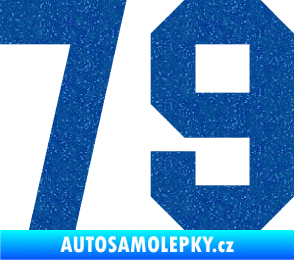 Samolepka Startovní číslo 79 Ultra Metalic modrá