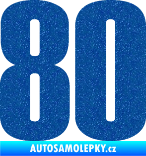 Samolepka Startovní číslo 80 typ 2           Ultra Metalic modrá