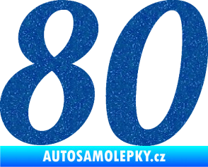 Samolepka Startovní číslo 80 typ 3   Ultra Metalic modrá