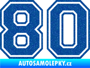 Samolepka Startovní číslo 80 typ 4 Ultra Metalic modrá
