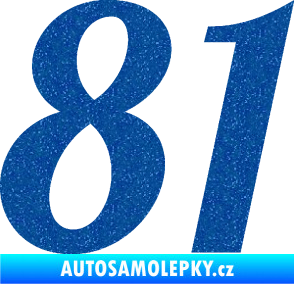 Samolepka Startovní číslo 81 typ 3   Ultra Metalic modrá