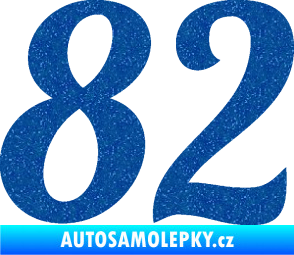 Samolepka Startovní číslo 82 typ 3   Ultra Metalic modrá