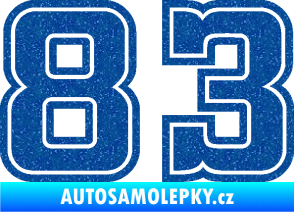 Samolepka Startovní číslo 83 typ 5 Ultra Metalic modrá