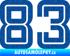 Samolepka Startovní číslo 83 typ 7 Ultra Metalic modrá