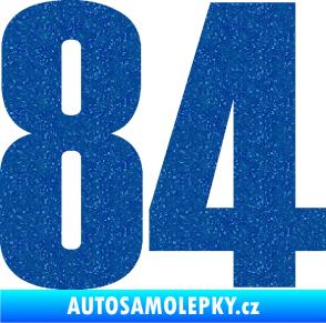 Samolepka Startovní číslo 84 typ 2    Ultra Metalic modrá
