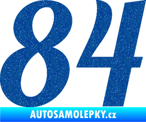 Samolepka Startovní číslo 84 typ 3  Ultra Metalic modrá