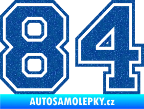 Samolepka Startovní číslo 84 typ 4 Ultra Metalic modrá