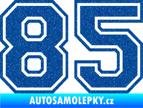 Samolepka Startovní číslo 85 typ 4 Ultra Metalic modrá
