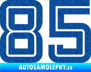 Samolepka Startovní číslo 85 typ 7 Ultra Metalic modrá