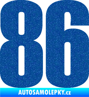 Samolepka Startovní číslo 86 typ 2      Ultra Metalic modrá