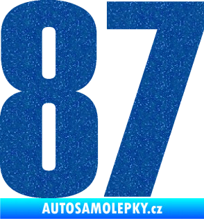 Samolepka Startovní číslo 87 typ 2       Ultra Metalic modrá