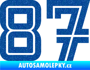 Samolepka Startovní číslo 87 typ 7 Ultra Metalic modrá