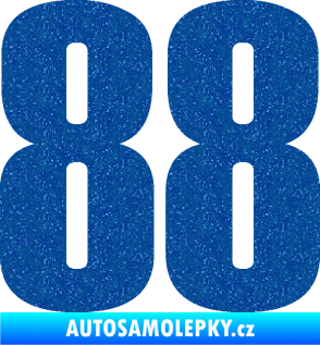 Samolepka Startovní číslo 88 typ 2        Ultra Metalic modrá