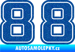 Samolepka Startovní číslo 88 typ 5 Ultra Metalic modrá