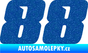 Samolepka Startovní číslo 88 typ 6 Ultra Metalic modrá