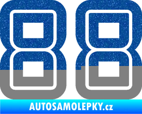 Samolepka Startovní číslo 88 typ 7 Ultra Metalic modrá