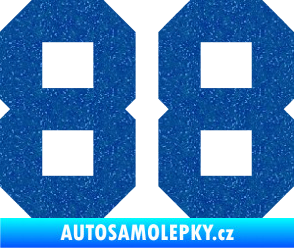 Samolepka Startovní číslo 88 Ultra Metalic modrá