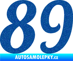 Samolepka Startovní číslo 89 typ 3  Ultra Metalic modrá